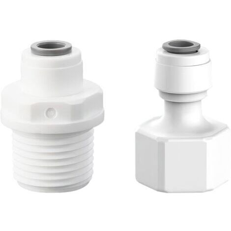 Raccordo a innesto rapido per filtro dell'acqua, da 1/4" a 1/2", confezione da 2 - Per la filtrazione dell'acqua