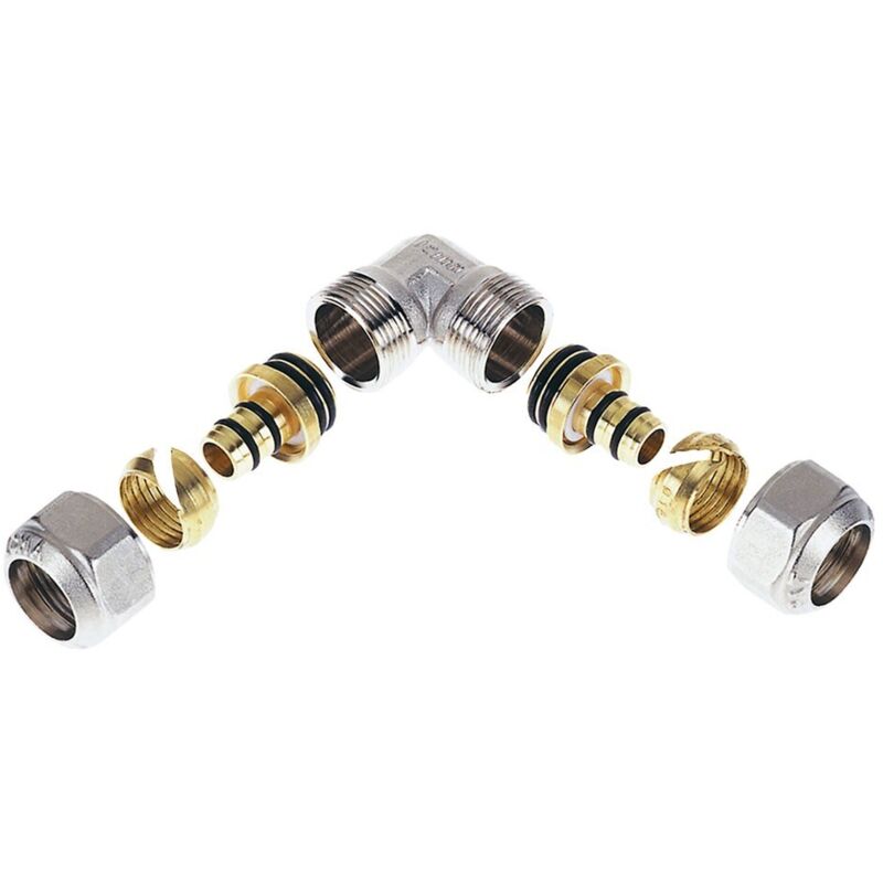 Raccordo A Stringere Curvo Doppio 'art. 533 543' 'art.543' 20 X 20