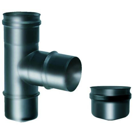 Raccordo a "t" 90° fmm - acciaio 0.8 con tappo cieco - l 220 mm racc."t" 90° dn100 c/tappo cieco fmm