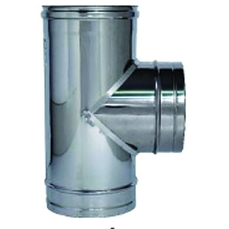Raccordo a t 90° in acciaio inox aisi 304 monoparete spessore mm.0,5 - fmm ø mm.200