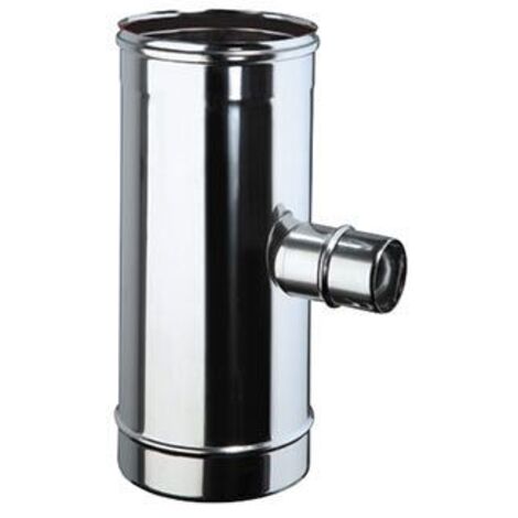 Raccordo a T 90° monoparete acciaio inox, der. 80 mm  120 mm