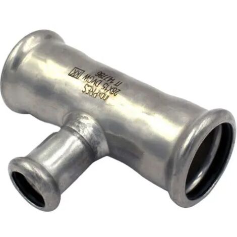 Raccordo a t a pressare intermedio ridotto in acciaio inox serie inoxpress uniko ø35xø18xø35 FRABO