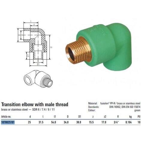 Raccordo A T Con Attacco Filettato F 20mm Per 1/2" Aquatherm 1070025101