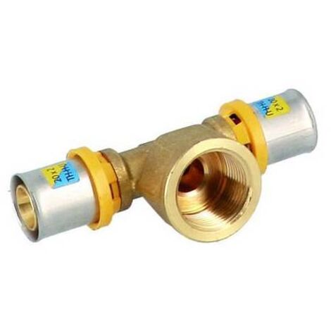 RACCORDO A T FEMMINA A PRESSARE PER MULTISTRATO Misura: 16x1/2"x16