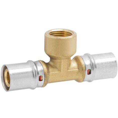 RACCORDO A T FEMMINA A PRESSARE PER TUBO MULTISTRATO MODELLO AP132 - 1/2 ø16X2  - APE