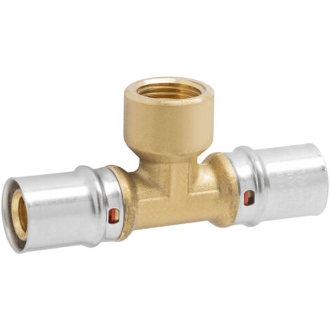 RACCORDO A T FEMMINA A PRESSARE PER TUBO MULTISTRATO MODELLO AP132 - 3/4 ø20X2  - APE