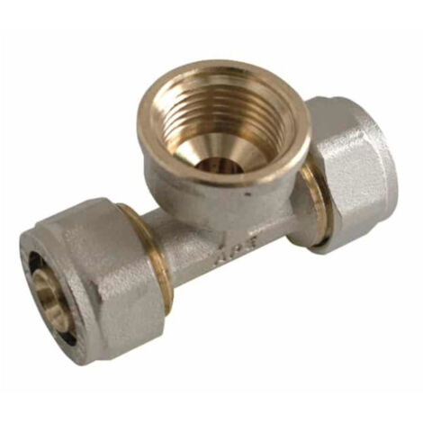 RACCORDO A T FEMMINA A STRINGERE A CORPO UNICO PER TUBO MULTISTRATO MODELLO 732FP - 3/4 Ø26X3  - APE