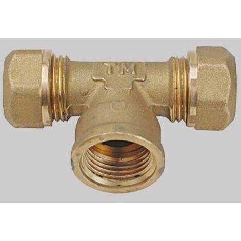 Raccordo a t femmina con ogiva in ptfe per tubo rame serie 1209 3/4" ø18 TIEMME