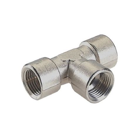 Raccordo a T Femmina-Femmina-Femmina Cilindrico 90° tubi aria fluidi liquidi 1 pz - cod. 60321