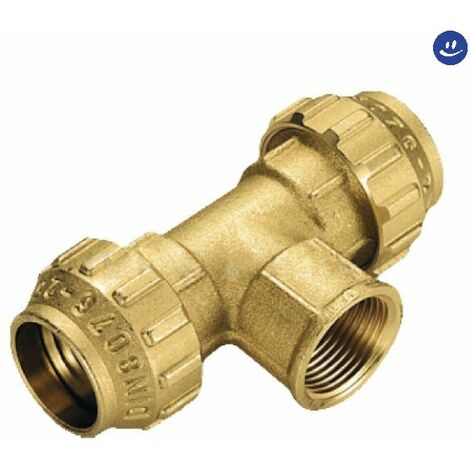 Raccordo a t femmina in ottone per tubo polietilene serie cobraring 3460cr ø63x2xø63 TIEMME