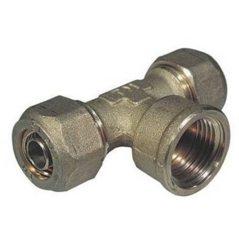 RACCORDO A T FEMMINA PER TUBO COBRA-PEX 1/2 x 15 TIEMM