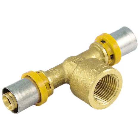 Raccordo a t femmina per tubo multistrato a pressare per gas modello al-cobrapex 3/4ø20 TIEMME