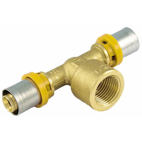 Raccordo a t femmina per tubo multistrato a pressare per gas modello al-cobrapex 3/4ø26 TIEMME
