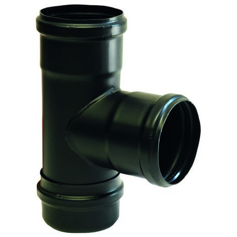 Raccordo a ''T'' FFM 90° acciaio 1,2 con tappo cieco dn80 "nero" L220mm