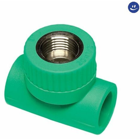 Raccordo a t in polipropilene filettato femmina serie tigris green ø25x3/4 WAVIN