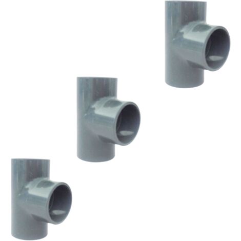 Raccordo a t in pvc per piscine a incollaggio su 3 lati 50 mm