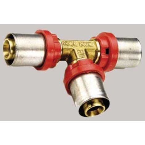 Raccordo a t intermedio a pressare per tubo multistrato modello cobrapress ø14x14x14 TIEMME