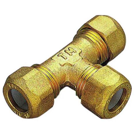 Raccordo a t intermedio con ogiva in ptfe per tubo rame serie 1207 1/2" ø10 - serie rinforzata TIEMME