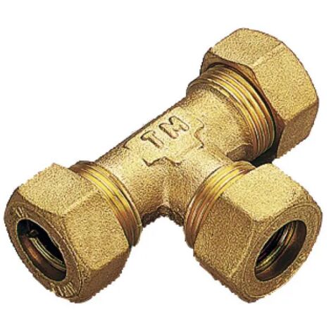Raccordo a t intermedio con tenuta o-ring per tubo rame serie 1307 ø10 TIEMME