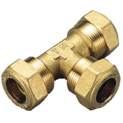 Raccordo a t intermedio per gas con tenuta o-ring per tubo rame serie 1357 ø14 TIEMME
