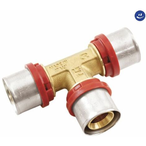 Raccordo a t intermedio per tubo multistrato a pressare modello al-cobrapex ø18x18x18 TIEMME