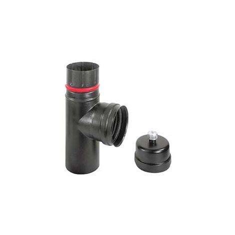RACCORDO A T M/F PER STUFE A PELLET NERO OPACO ALA PELLET ECO  M/F ø mm.100    ALA