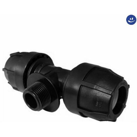 Raccordo a t maschio a compressione in polipropilene serie elopress ø32x1 pn16 NUPI
