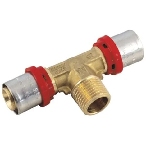 Raccordo a t maschio a pressare per tubo multistrato modello cobrapress 3/4" ø26x3 TIEMME