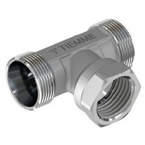 RACCORDO A T MASCHIO FEMMINA CROMATO Misura: 1/2 - 24X19 fil (D.16)