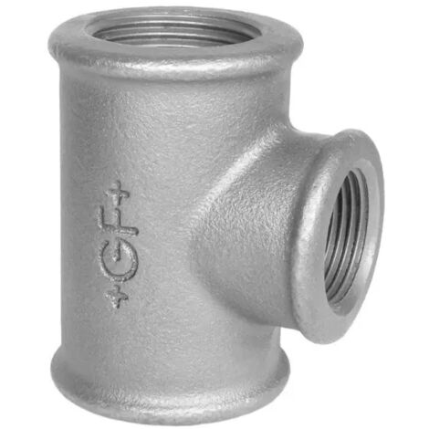 Raccordo a t ridotto femmina in ghisa malleabile zincata 2"x11/2"x2" GEORG FISCHER