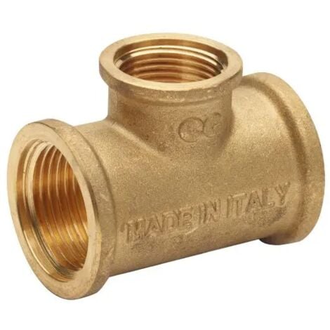 Raccordo a t ridotto femmina in ottone giallo serie c016 3/4 x 1/2 x 3/4 RINALDI E PETTINAROLI