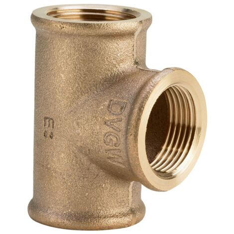 Raccordo a Tee 3/4"x3/4"x1/2" bronzo, filettature Rp 362508