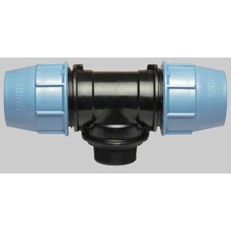 Raccordo A Tee 90° Con Derivazione Maschio Per Polietilene Unidelta 63X2"