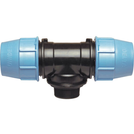 Raccordo A Tee 90° Con Derivazione Maschio Per Polietilene Unidelta 75X2"1/2