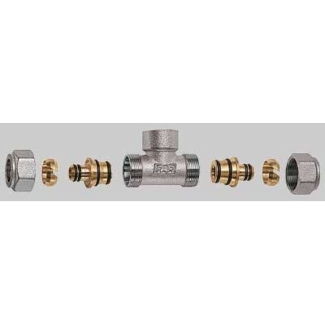 RACCORDO A TEE FEMMINA CON 2 ATTACCHI FAR COMPLETO - 1" x 26 x 3