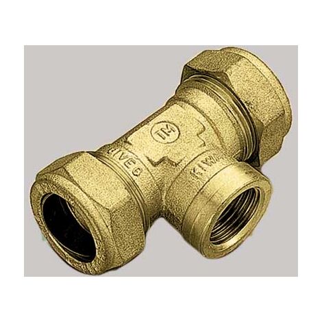 RACCORDO A TEE FEMMINA CON OGIVA OTTONE 18 x 1/2 x 18 TIEMME