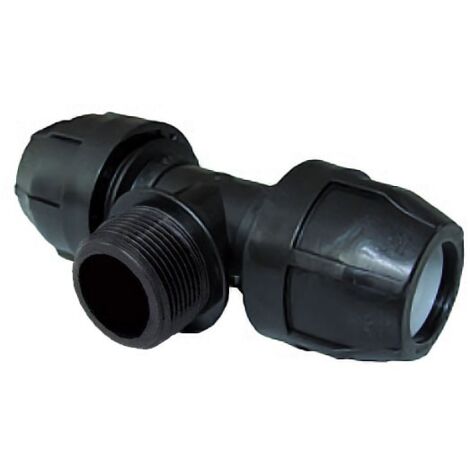 Raccordo a Tee filettato maschio 1"1/4 a 90° - diametro 40 mm - Nupi 10KTM40114