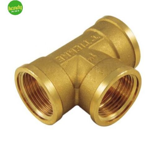 Raccordo a tee in ottone giallo tiemme femmina 3 x 3/8