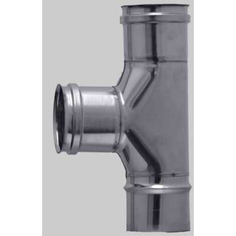 RACCORDO A TEE INOX F-F-M MONOPARETE - Ø 80