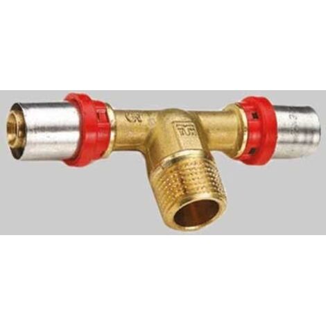 RACCORDO A TEE MASCHIO A PRESSARE TIEMME - 16 x 1/2 x 16