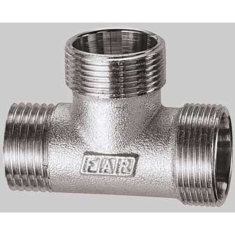 RACCORDO A TEE MASCHIO CON 2 MONOCONI CROMATO FAR - 1/2