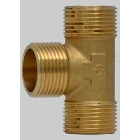 RACCORDO A TEE MASCHIO OTTONE GIALLO - 1/2