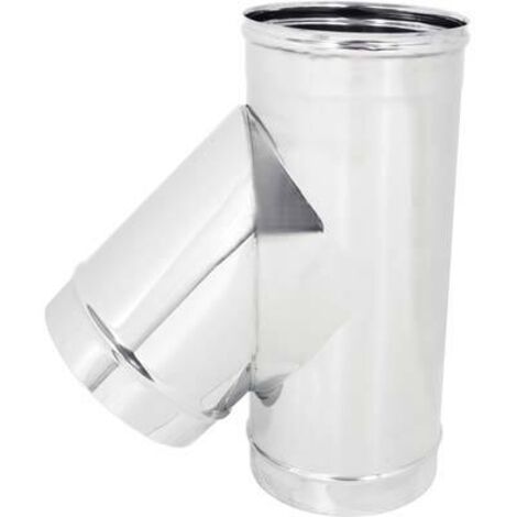 Raccordo a tee mod. 135° monoparete A T cromato Ø150 EUROPROFIL