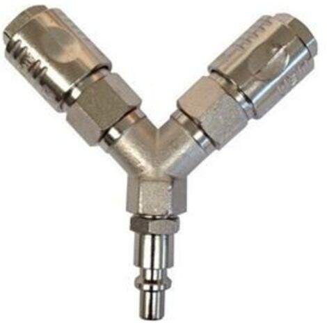 Raccordo a V 2 Rubinetti Rapidi PRESA DOPPIA ABBACCHIATORE COMPRESSORE