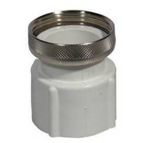 RACCORDO ABS BIANCO CON GHIERA IN OTTONE 1 x 40