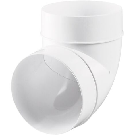 Raccordo ad arco a gomito a 90 gradi, per tubi da 100 mm, in plastica, condotto di ventilazione a 90°, per tubi di ventilazione, impianti di ventilazione, connettore in PVC Ø100
