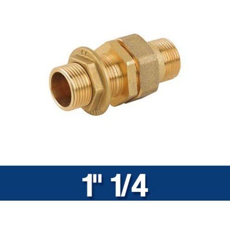RACCORDO ATTACCO DIRITTO IN OTTONE PER CASSONE SERBATOIO 1 1/4'' (11395)