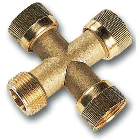 Raccordo Colortap in ottone a croce per collettori da 1" F x F x F x M 210