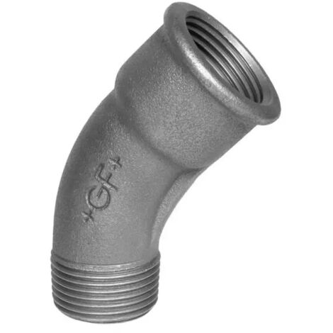 Raccordo curvo 45° maschio femmina in ghisa malleabile zincata 11/4" GEORG FISCHER