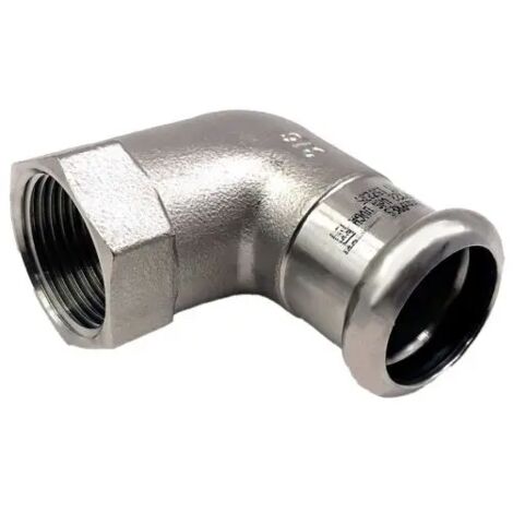 Raccordo curvo 90° a pressare in acciaio inox femmina femmina serie inoxpres uniko 1"x ø28 FRABO